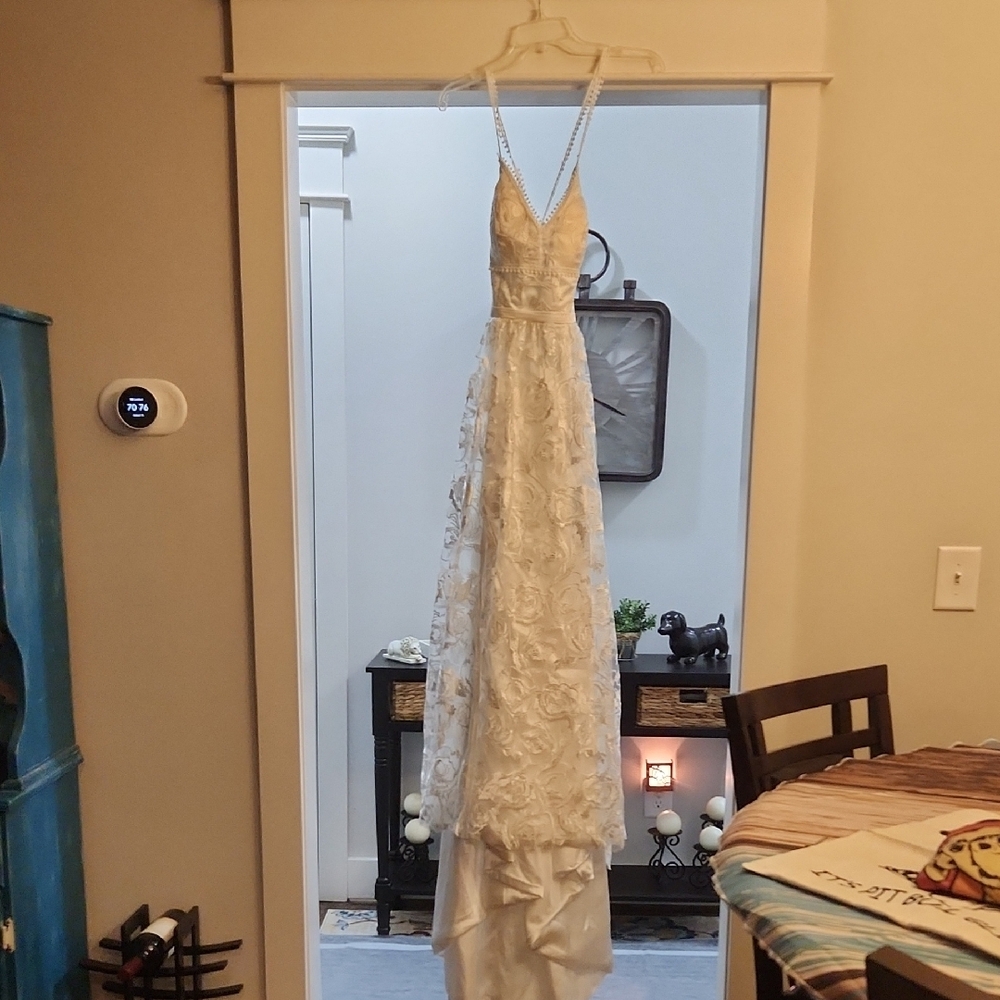 Elegant White Lace Gown